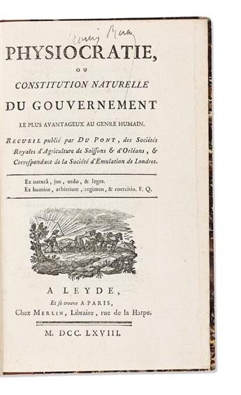 [Economics] Quesnay, François (1694-1774) Physiocratie, ou Constitution Naturelle du Gouvernmenet le Plus Avantageux au Genre Humain. [